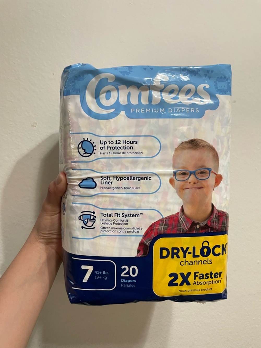 Comfees Baby Diaper Size 7, 4 pack